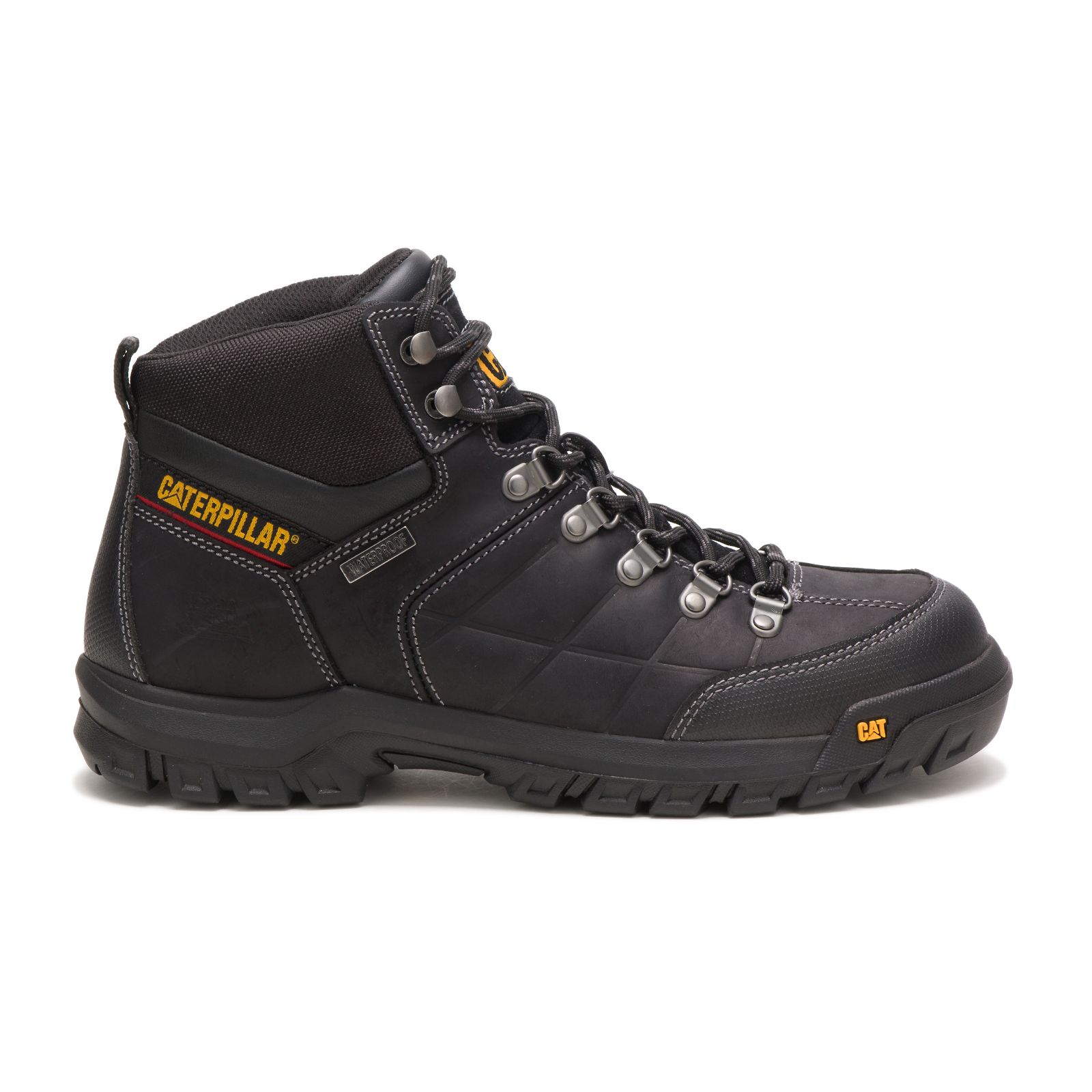 Caterpillar Threshold Waterproof - Mens Work Boots - Black - NZ (813AJQFZE)